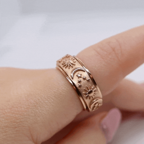 Anxiety Ring (zon maan) Koper in beweging