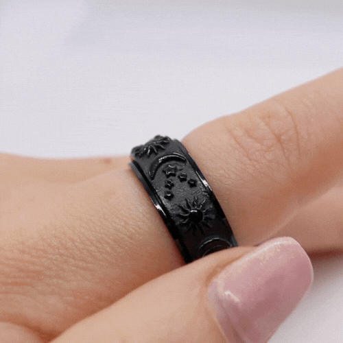 Anxiety Ring (zon maan) Zwart