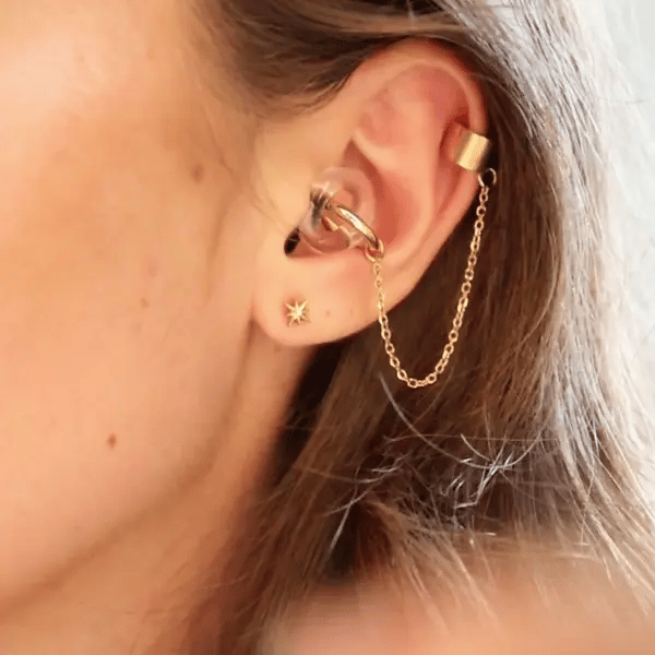 Earcuffs Voor Loop Oordopjes Goud RVS video