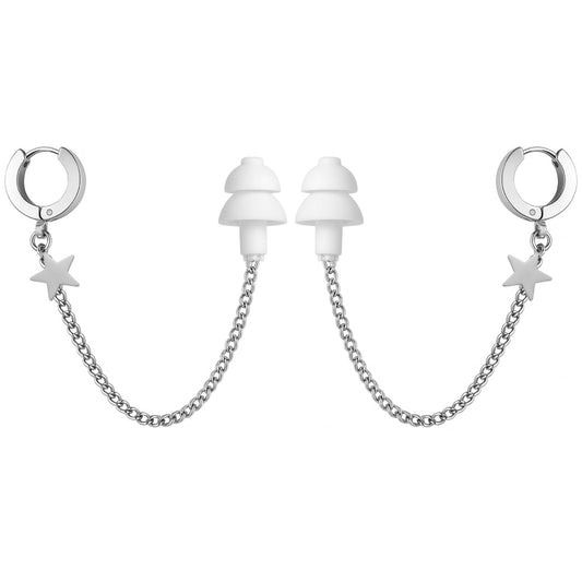 Oorbellen Voor Oordopjes (Ster) Zilver RVS