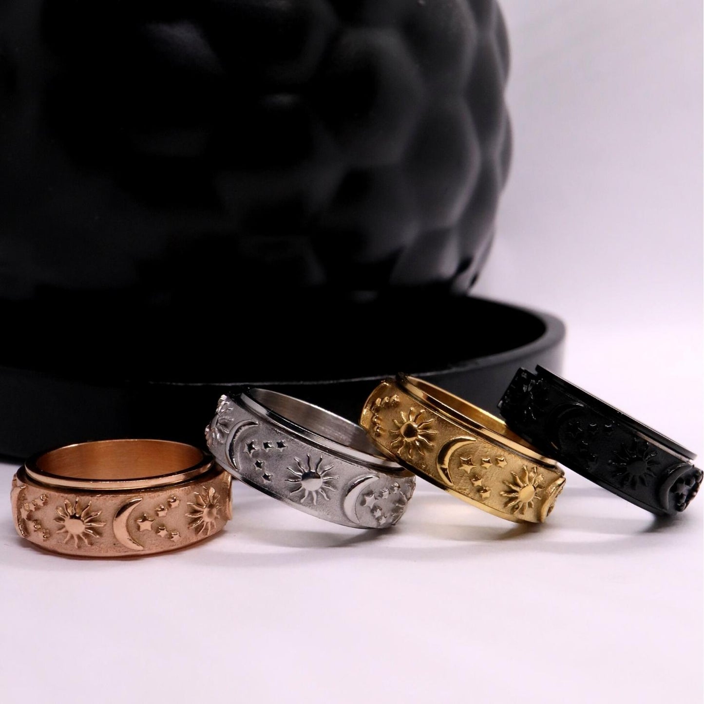 Anxiety Ring (zon maan) Zwart varianten