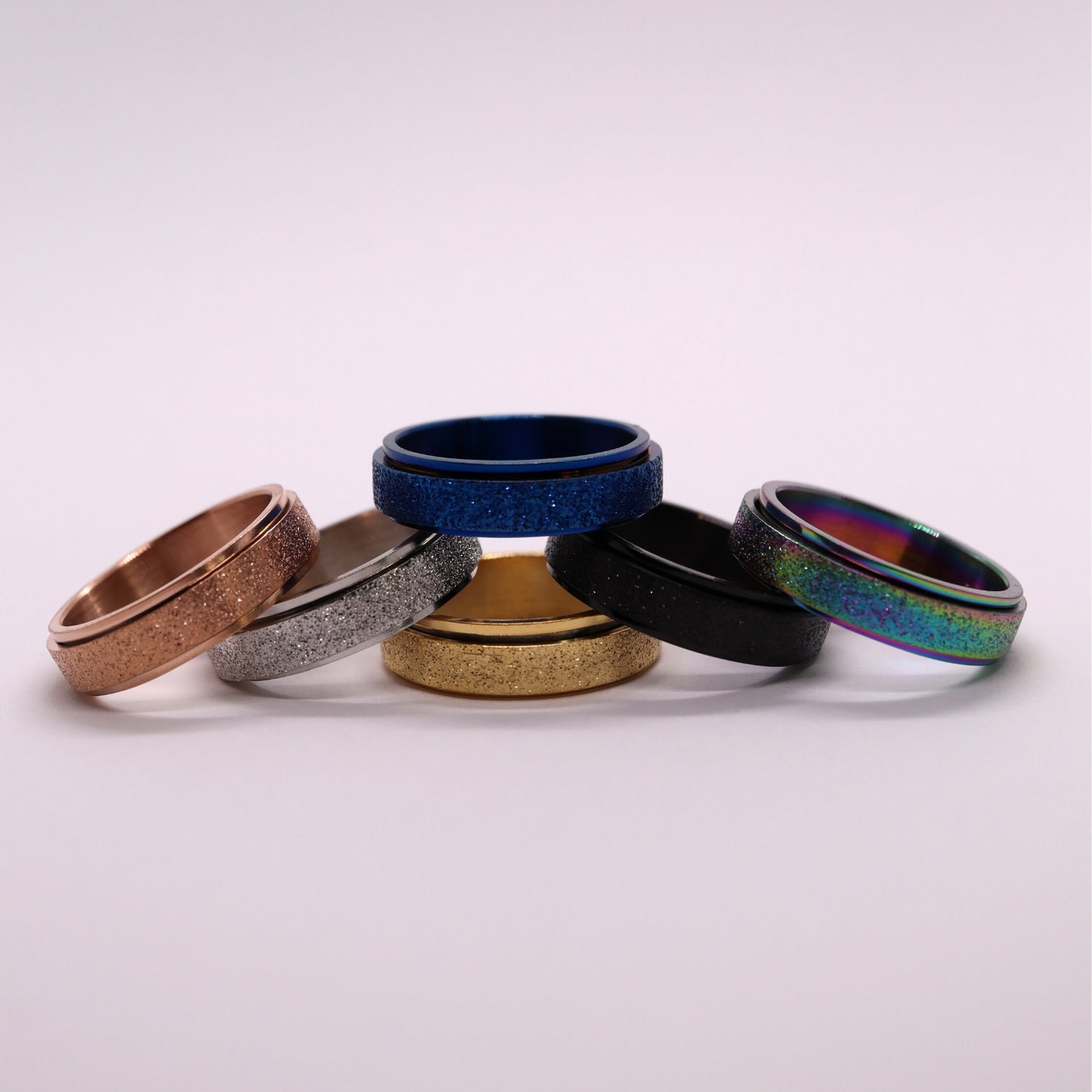 Anxiety ring (Glitter) Zwart varianten