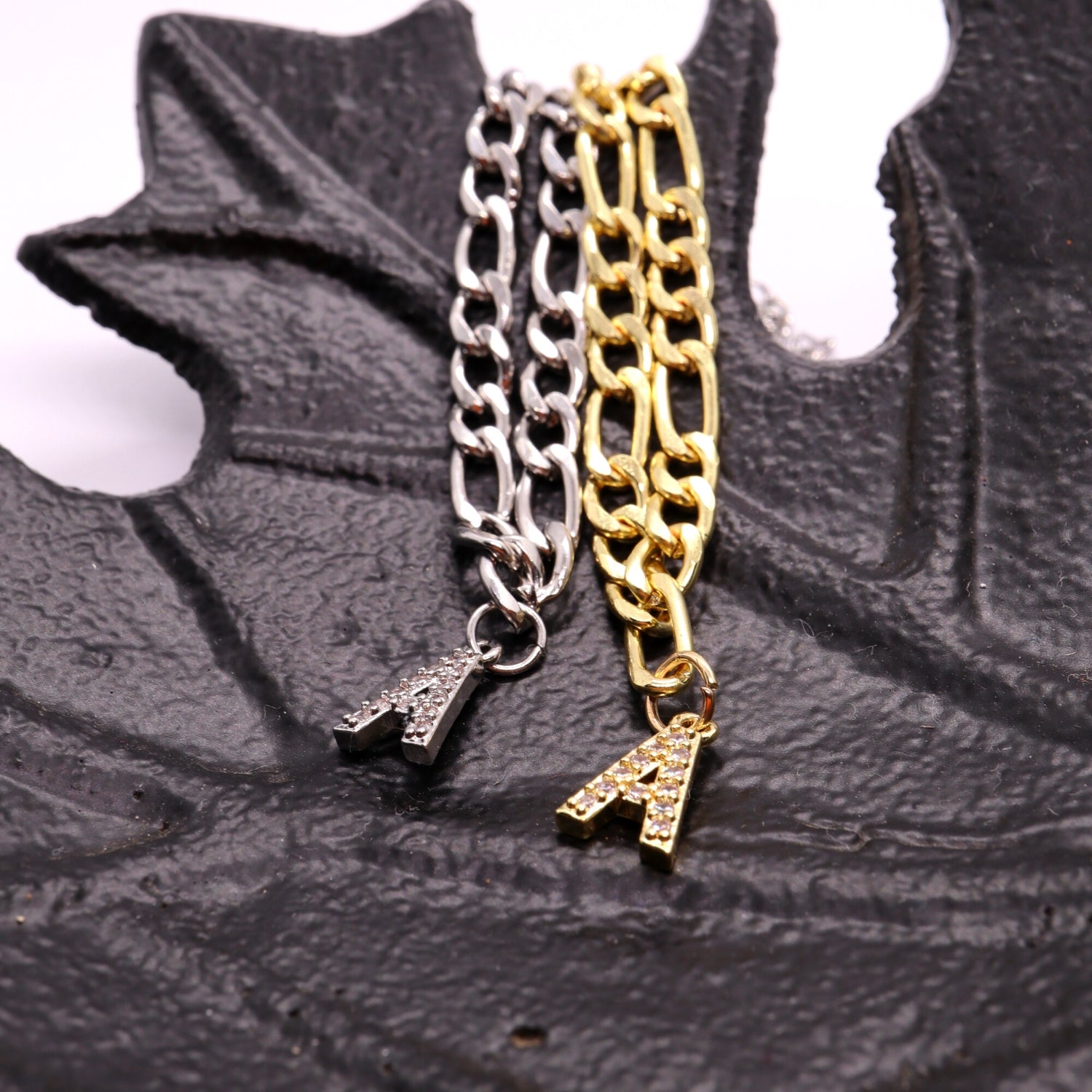 Enkelbandje zilver met letter A varianten