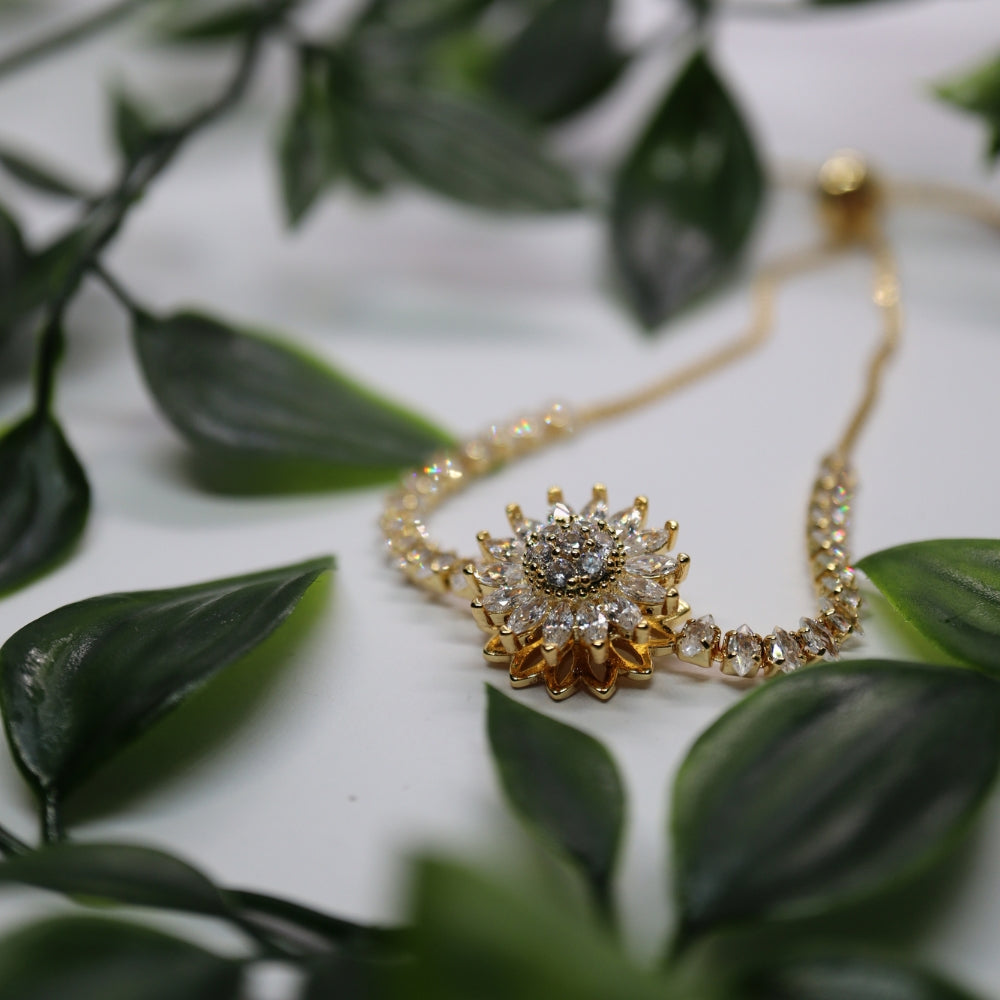 Anxiety Armband (Zonnebloem) Goudkleurig Sfeerbeeld