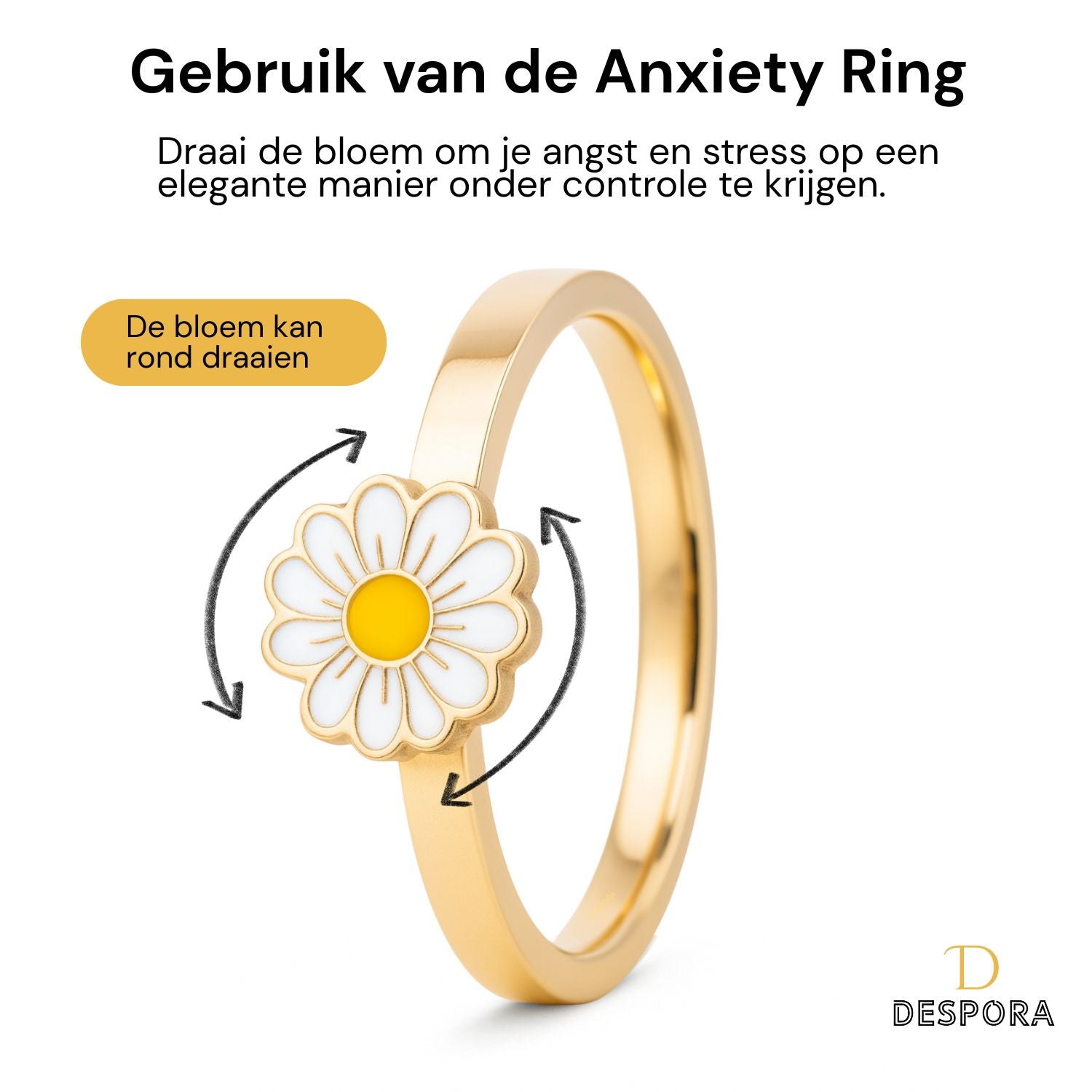 Anxiety Ring Kleine Witte bloem gebruik