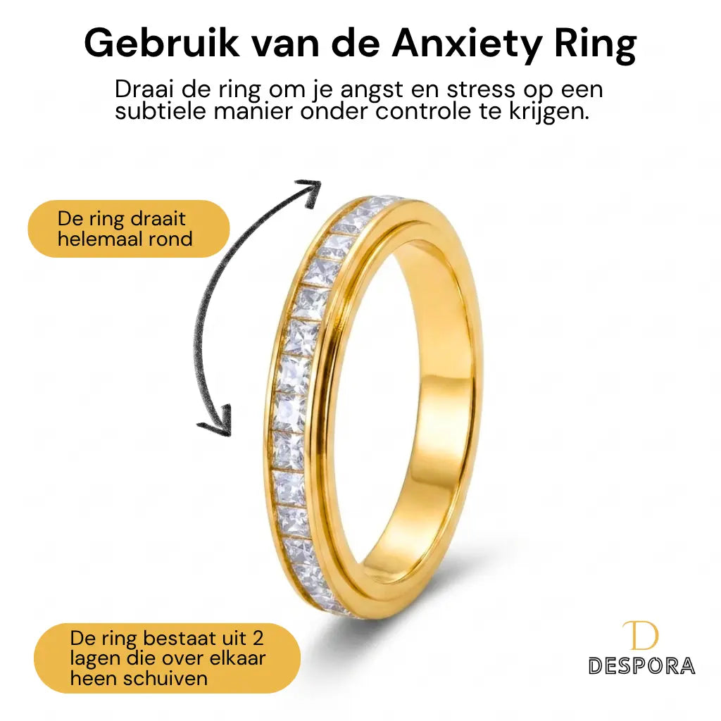 Anxiety Ring (Spark) Goud gebruik