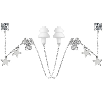 Earcuffs Oorbellen Voor Oordopjes (Ster) Zilverkleurig