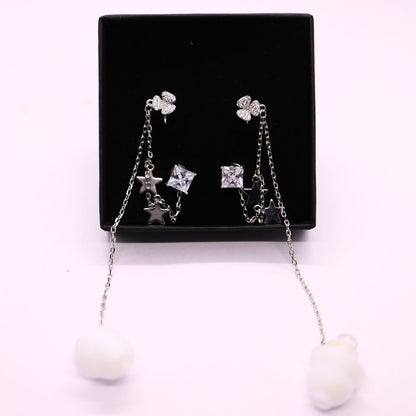 Earcuffs Oorbellen Voor Oordopjes (Ster) Zilverkleurig Sfeerbeeld