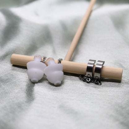 Oorbellen Voor Oordopjes Zilver RVS Sfeerbeeld