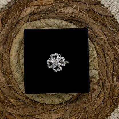 Anxiety Ring (Draairing Klavertje Vier) Zilver 925 in doosje