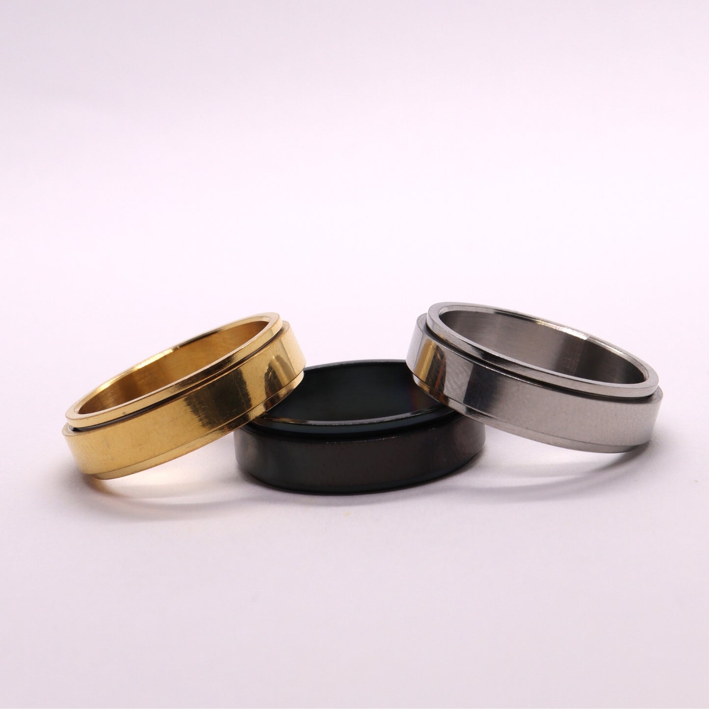 Anxiety Ring (Graveerbaar) Zwart varianten