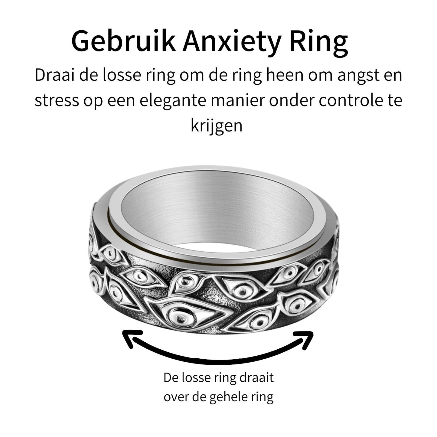Anxiety Ring (Ogen) Zilver