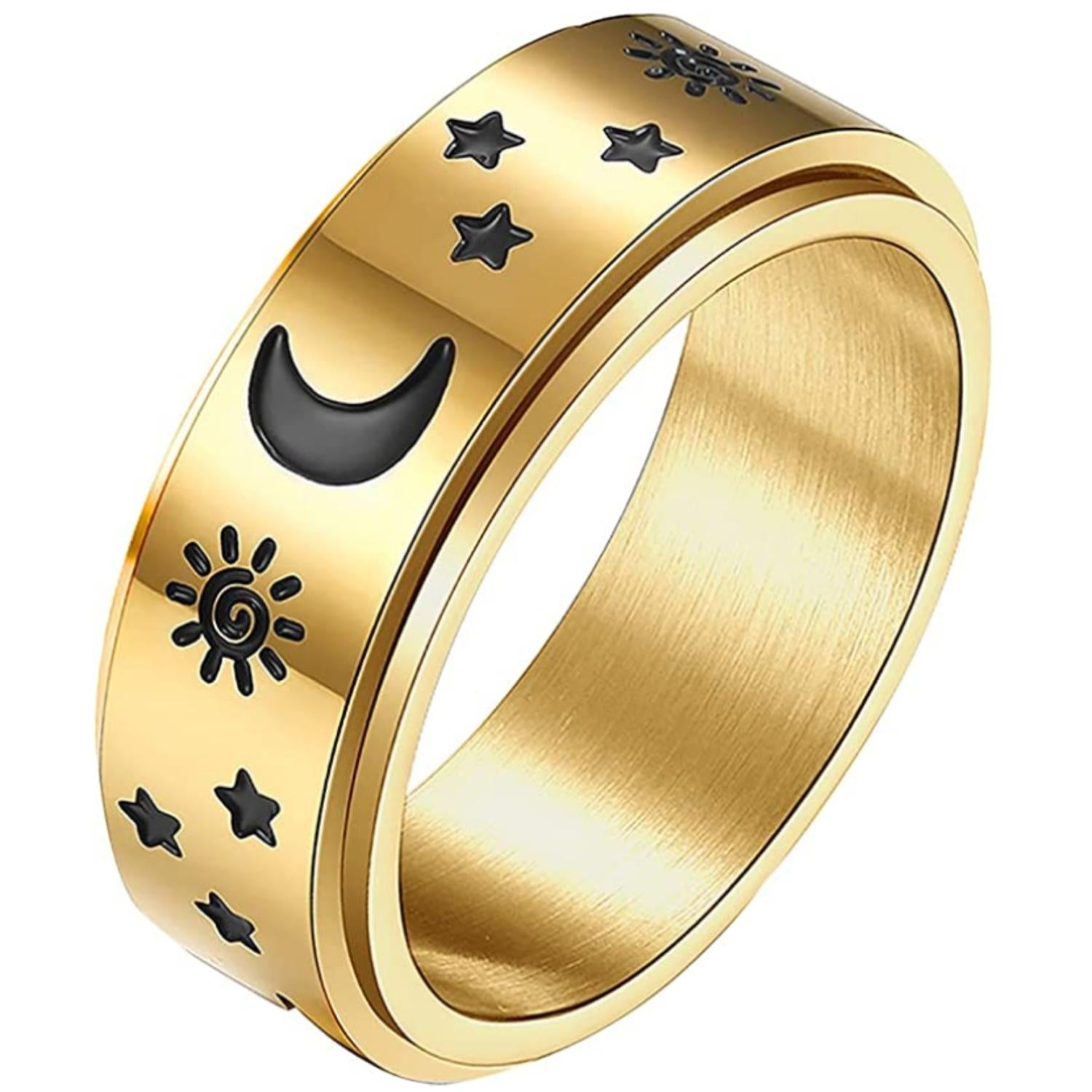 Anxiety Ring (ster maan) Goud