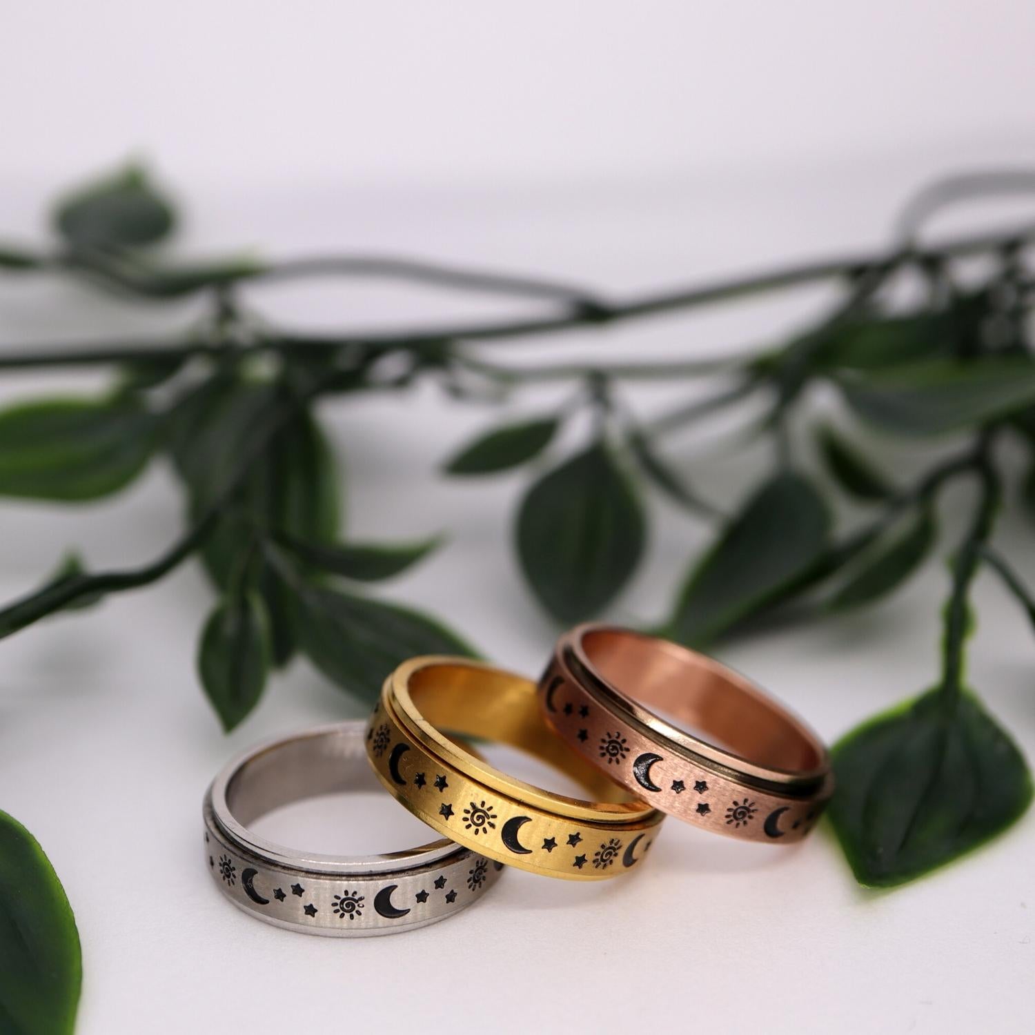 Anxiety Ring (ster maan) Goud varianten 