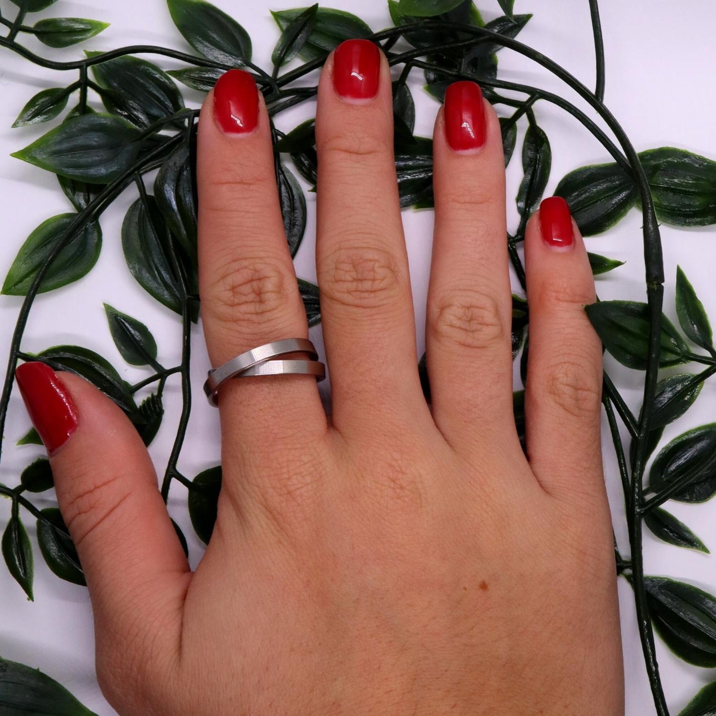 Anxiety Ring (twee ringen) Zilver-Zilver om vinger