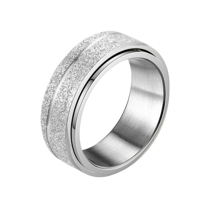 Anxiety ring (Glitter/Streep) Zilver