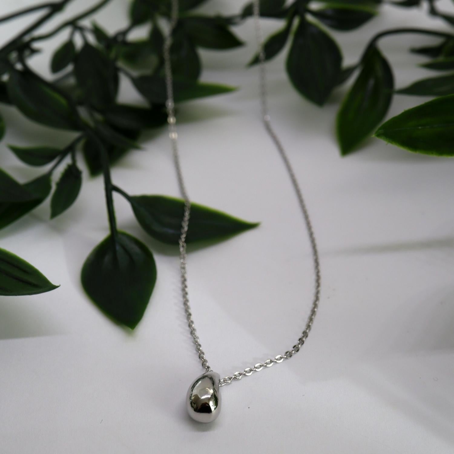 Druppel ketting zilver 925 Sfeerbeeld