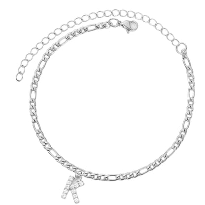 Enkelbandje zilver met letter K