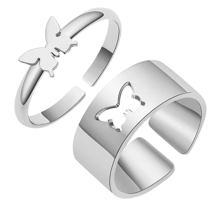 Bague d'amitié papillon couleur argent