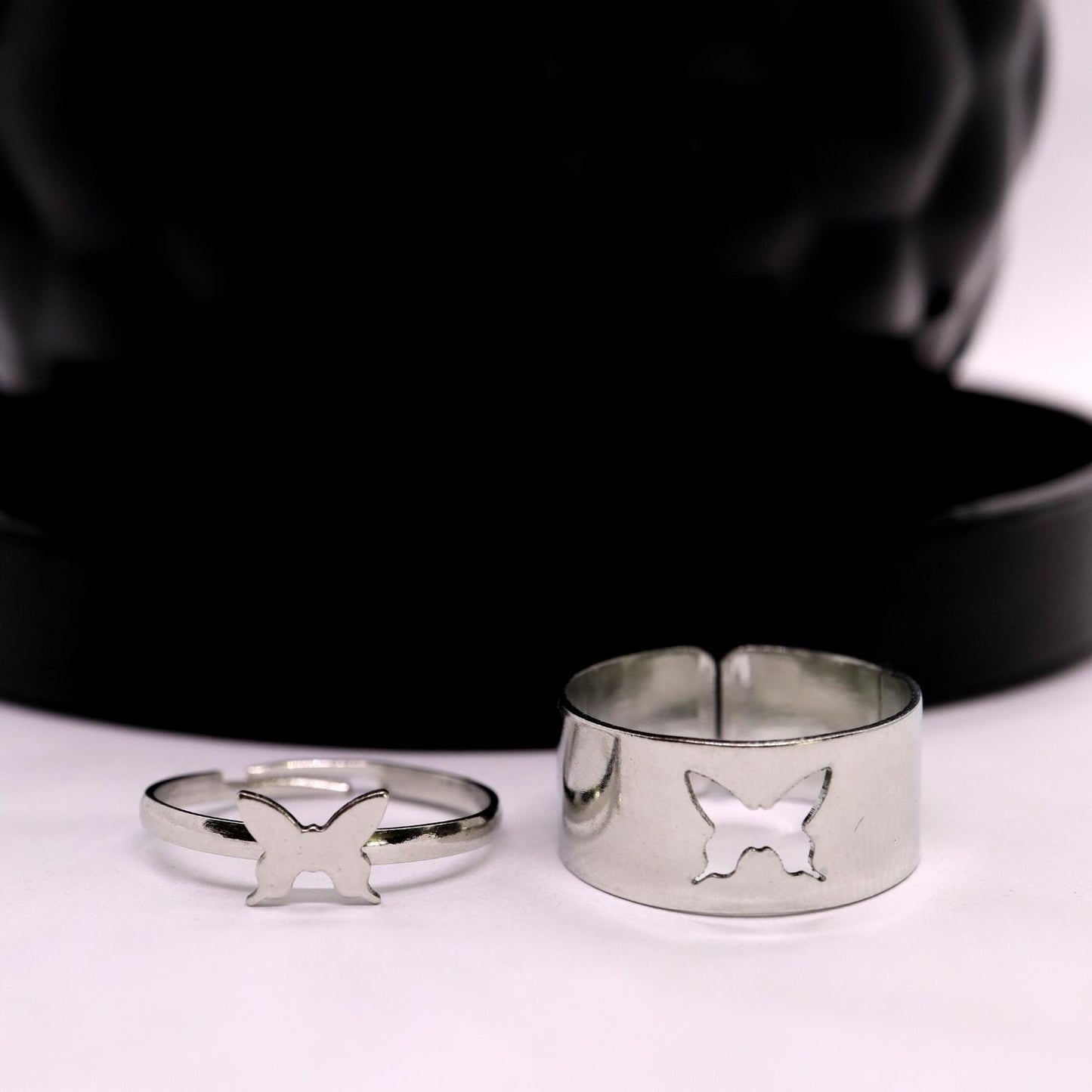 Bague d'amitié papillon couleur argent