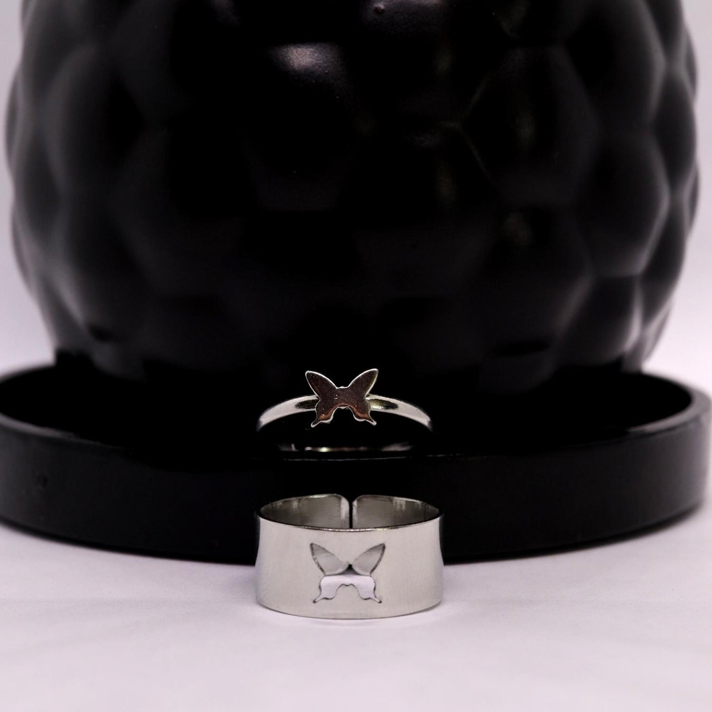 Bague d'amitié papillon couleur argent