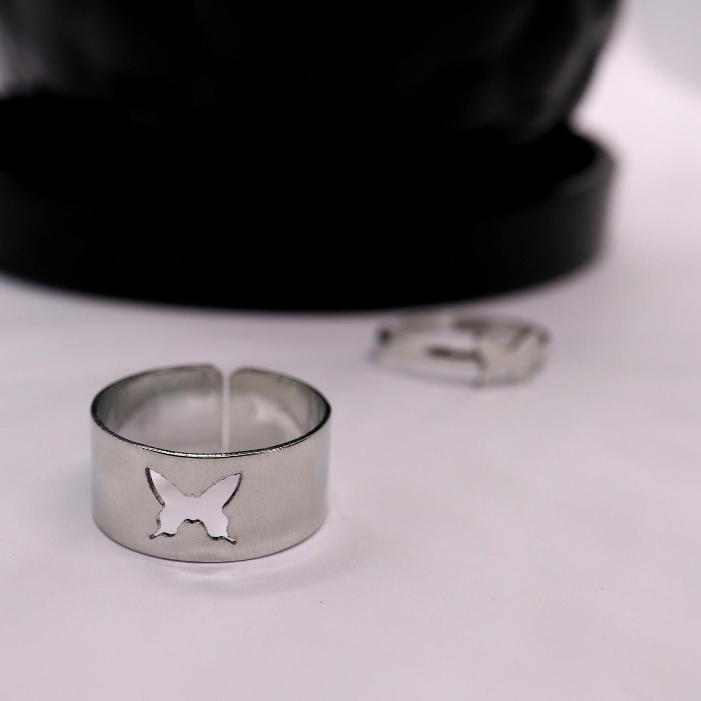 Bague d'amitié papillon couleur argent