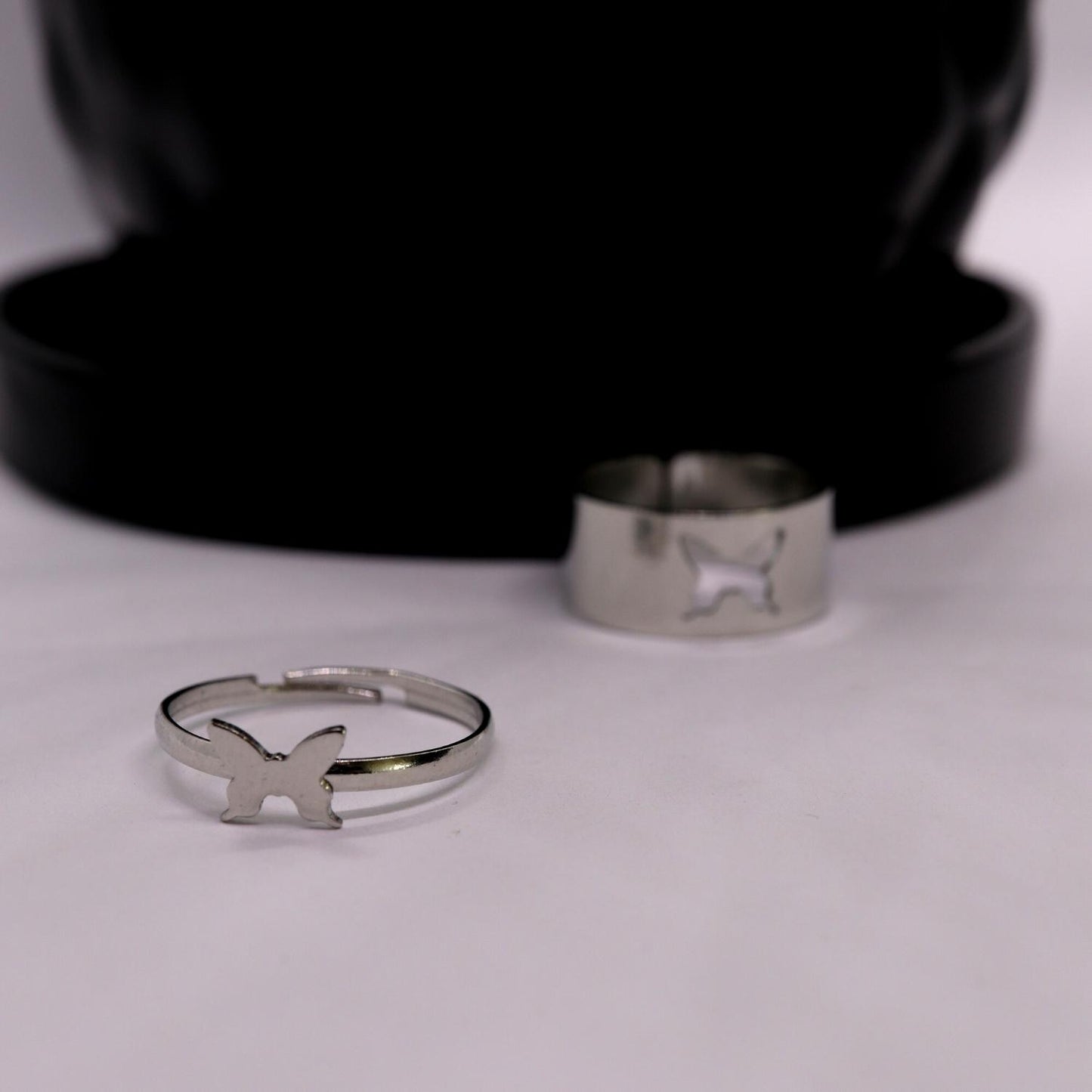 Bague d'amitié papillon couleur argent